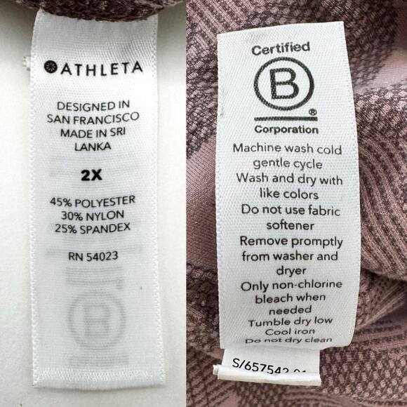 Athleta Ultimate Stash Pocket Textured Camo Capri Crop Leggings Dusty Pink 2X - Picture 8 of 8